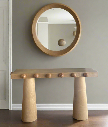 Dot Modern Console Table in Light Oak