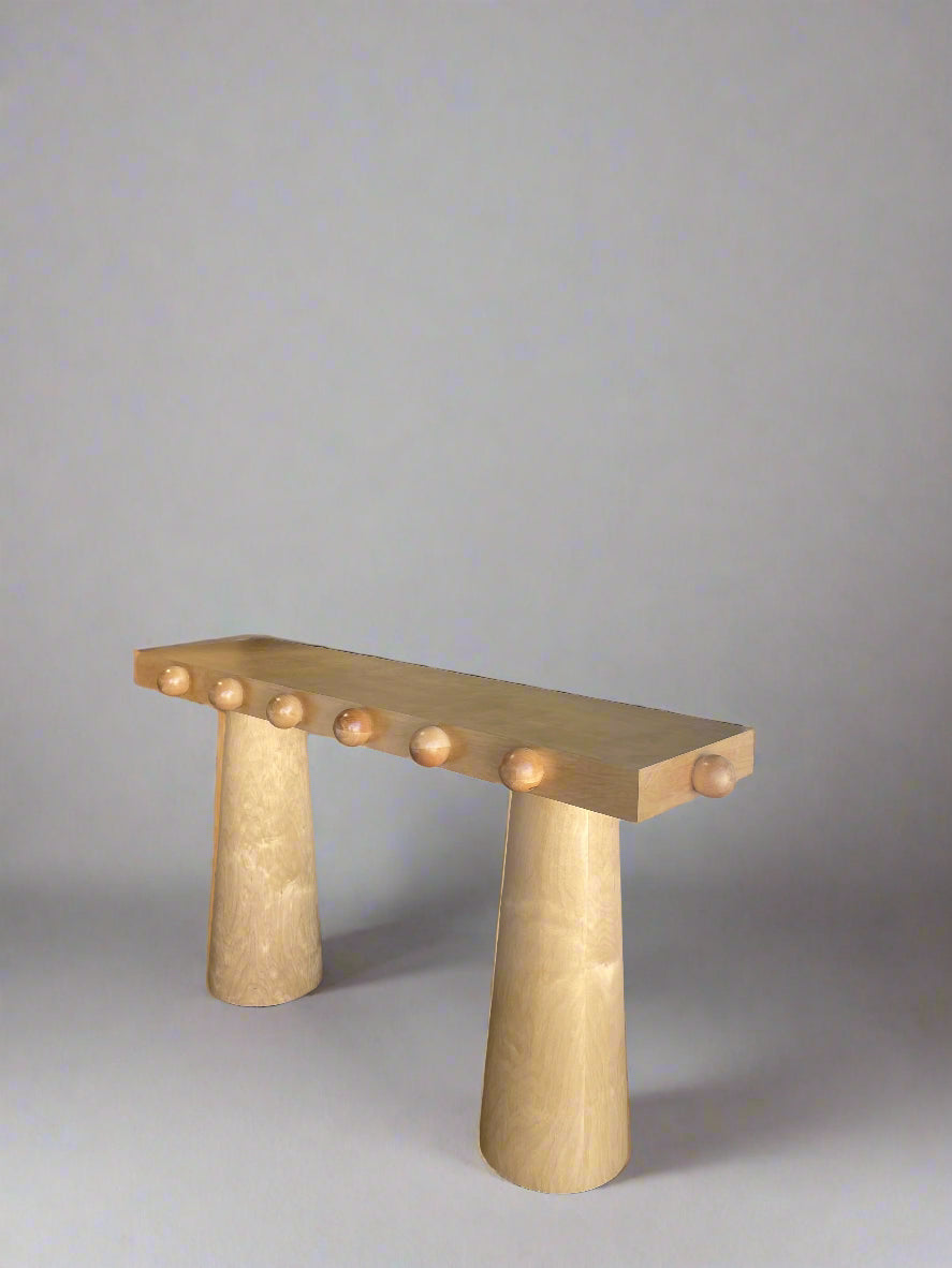 Dot Modern Console Table in Light Oak