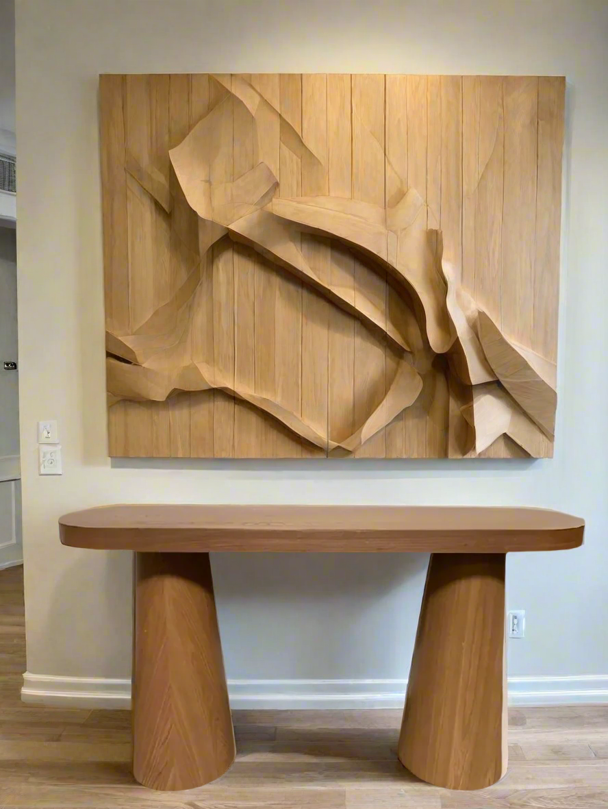 Cone Legs Oval Modern Console Table