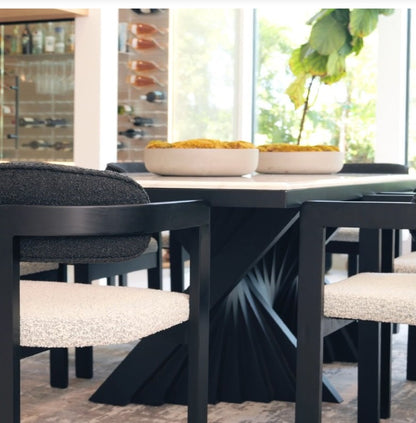 Waterfall Rectangular Marble Top 71" long Dining Table