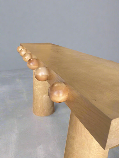 Dot Modern Console Table in Light Oak