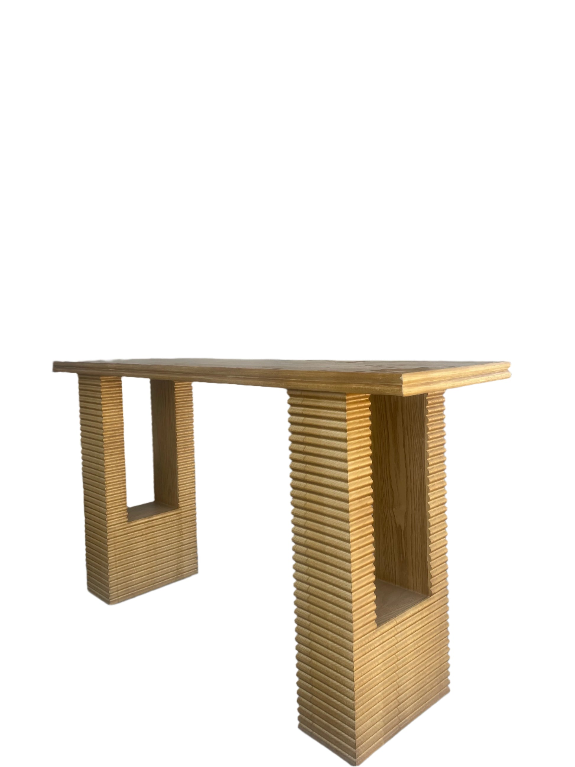 natural wood console table