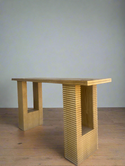 Click Wood Fluted Console Table