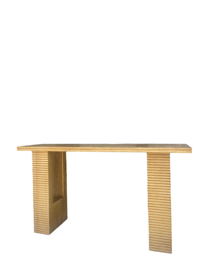 Click Wood Fluted Console Table