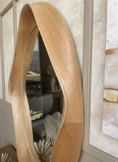 Alinda 40"long Cone Legs Half Moon Console Table and Free Form Mirror Set