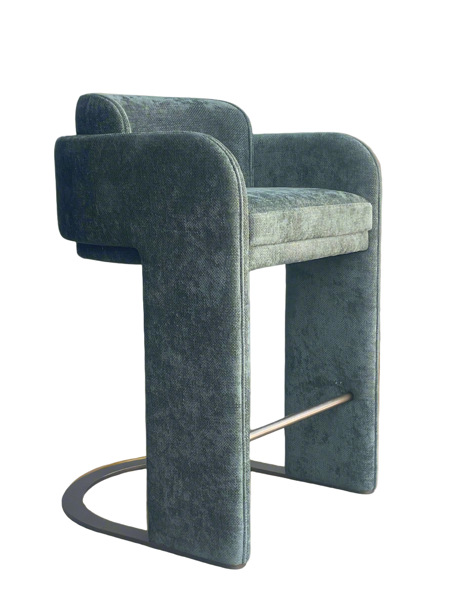 green bar stool with modern design