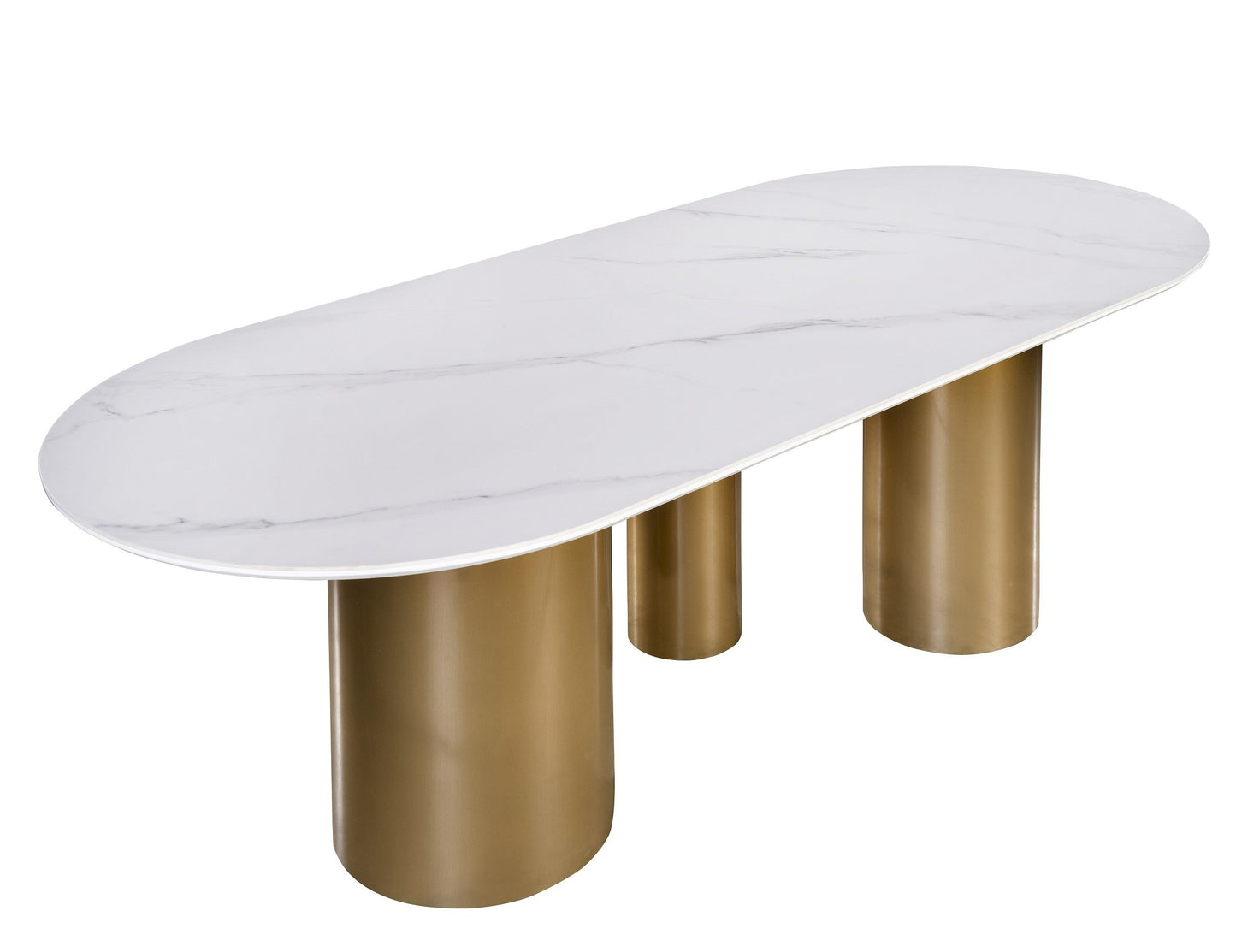 Balmain Stone Top Oval Dining Table for 6 with Black and White Chairs-PRE-ORDER