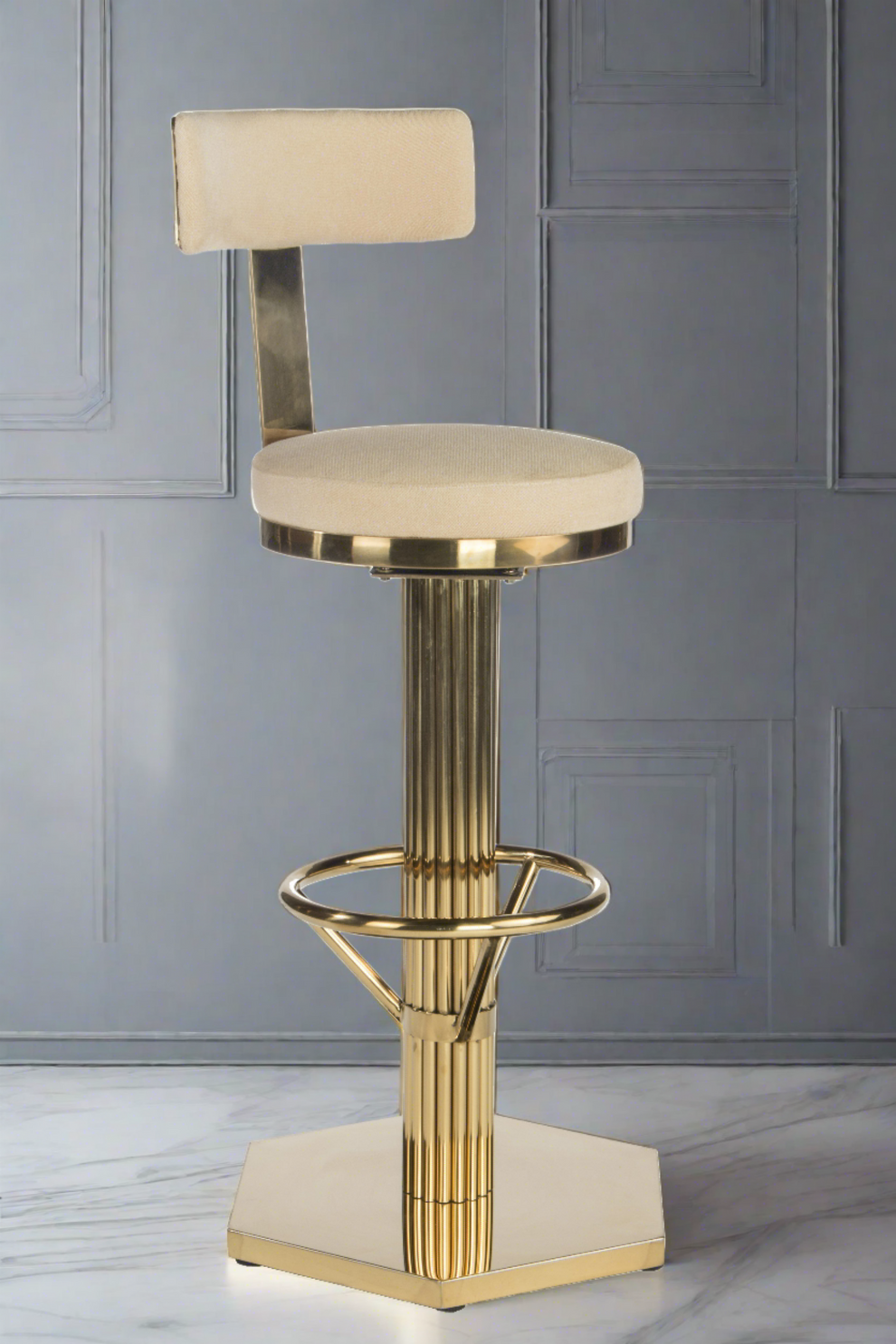Oscar Swivel 27" Gold Bar Counter Chair – Statements by J