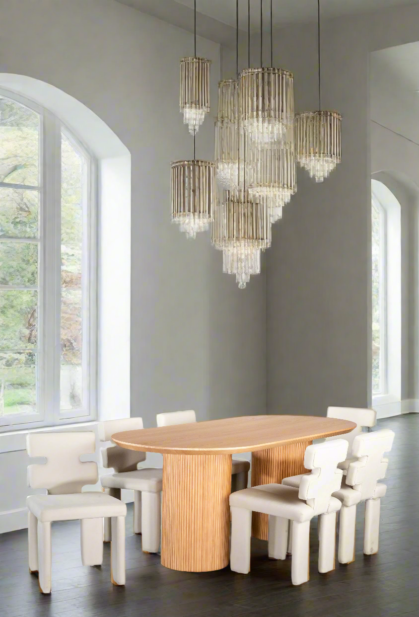 light wood dining table set