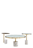 M06-WM07W-M08W-Kaia Set of 3 Marble Base Coffee Table Set-White and Gold