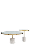 Kaia Marble Base Coffee Table Set-White and Gold