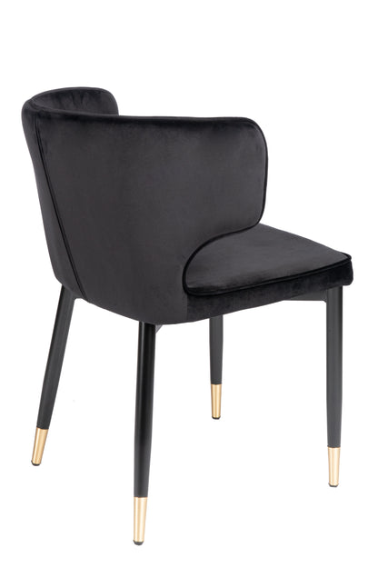 Balmain Marble Top Oval Dining Table for 6 with Black Chairs
