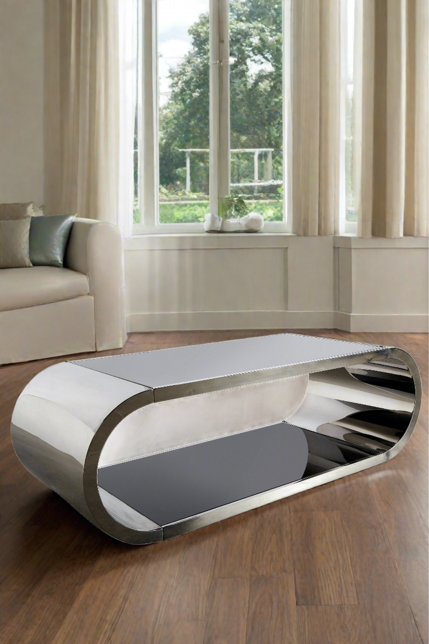 Pia Coffee Table in Chrome