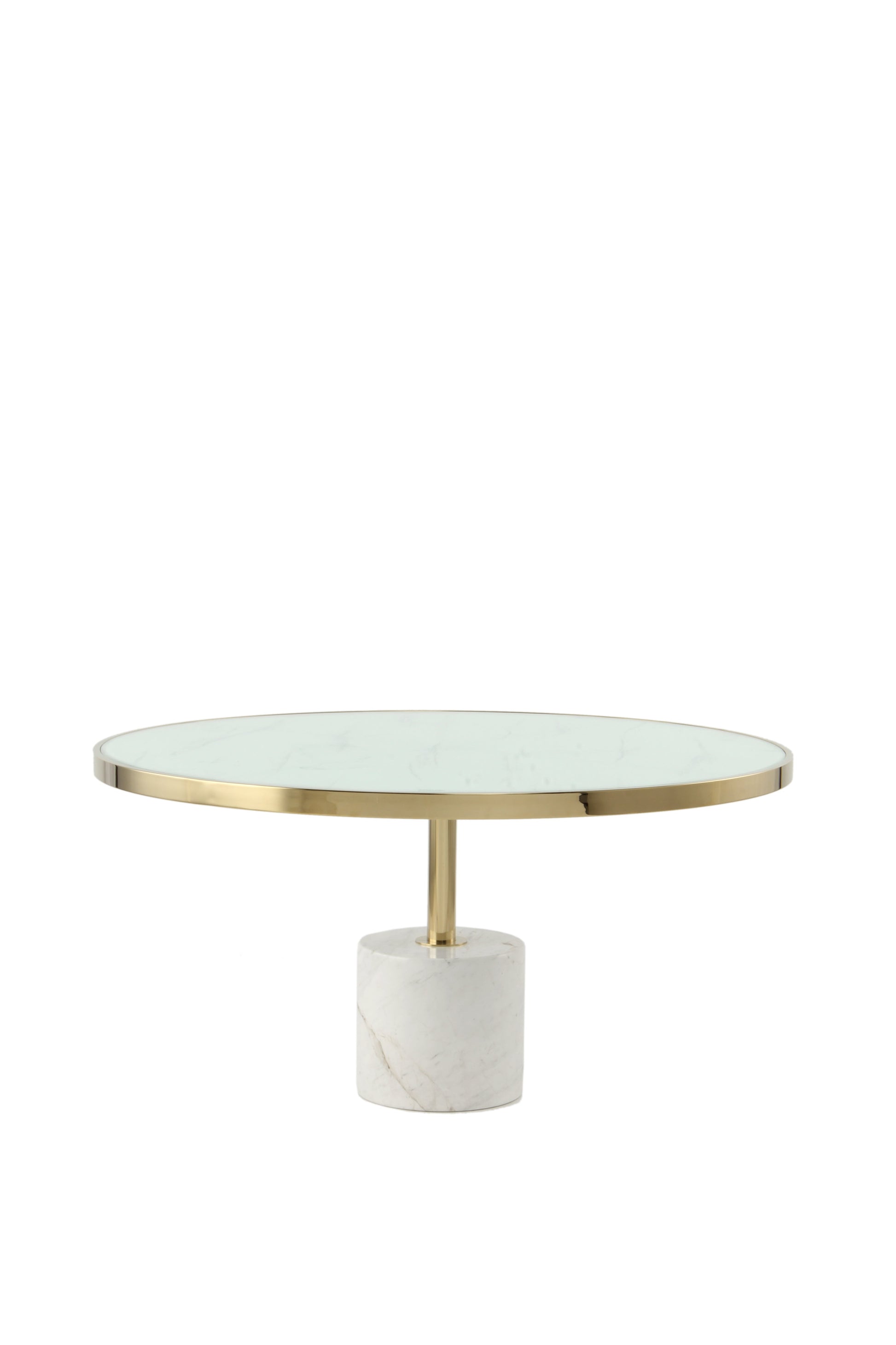 Round white coffee table