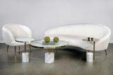 Kaia Marble Base Coffee Table Set-White and Gold
