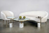 Kaia Set of 3 Marble Base Coffee Table Set-White and Gold