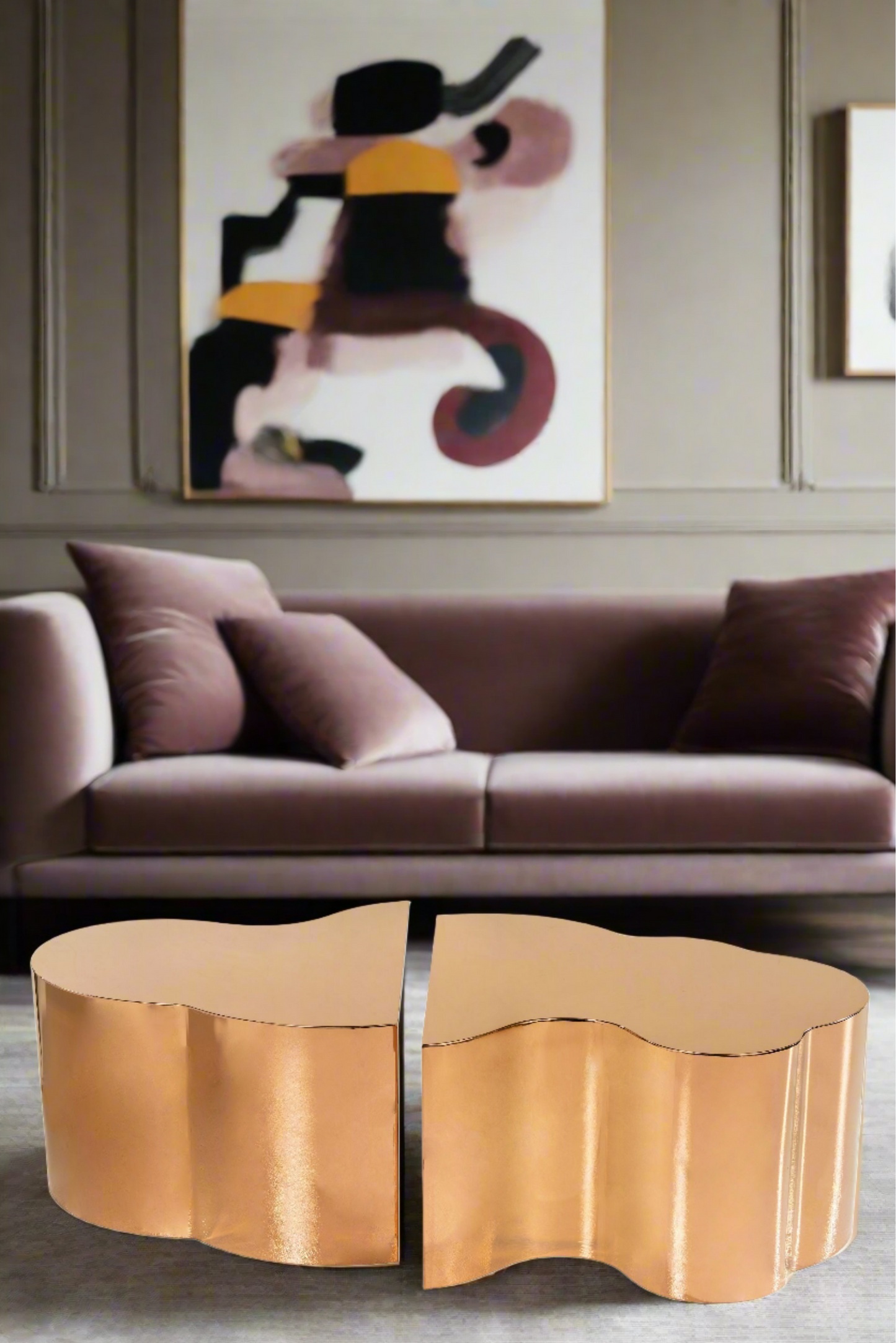 Set of 2 Luca Coffee Table in ROSE GOLD