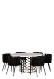 Laguna Dining Set for 6 with Black Chairs