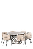 Laguna Dining Set for 6 with White and Black Chairs