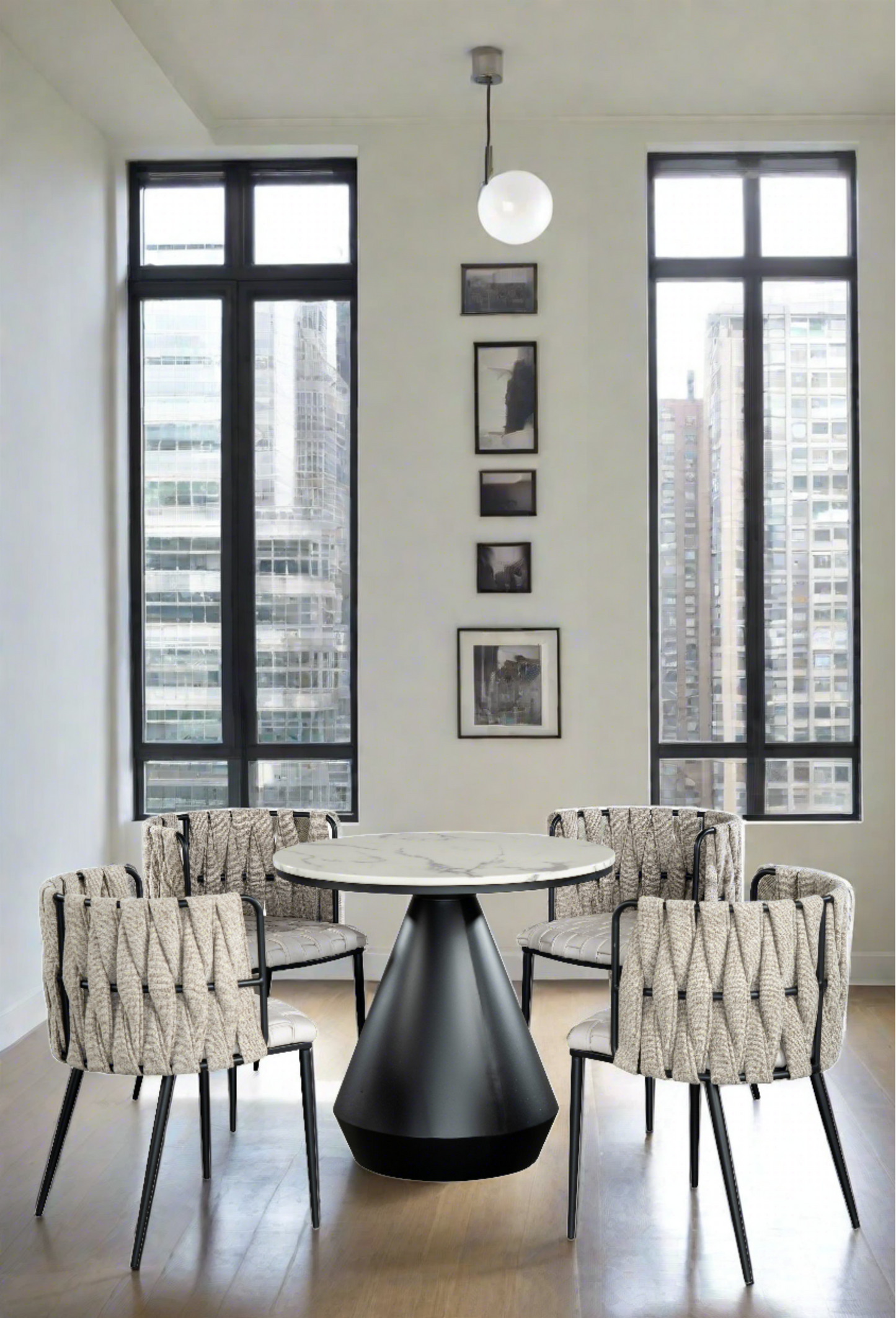 black and white modern kitchen table set