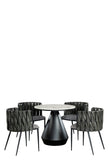 Gigi Marble Top Indoor Outdoor Bistro Table in Black-PRE-ORDER