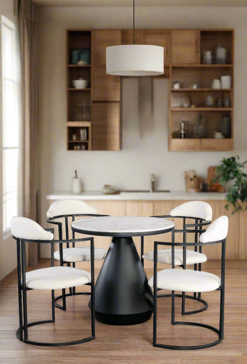 mid century modern dining table set for 4