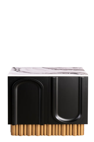 T0840W-Cara Accent Cabinet in Black and Gold