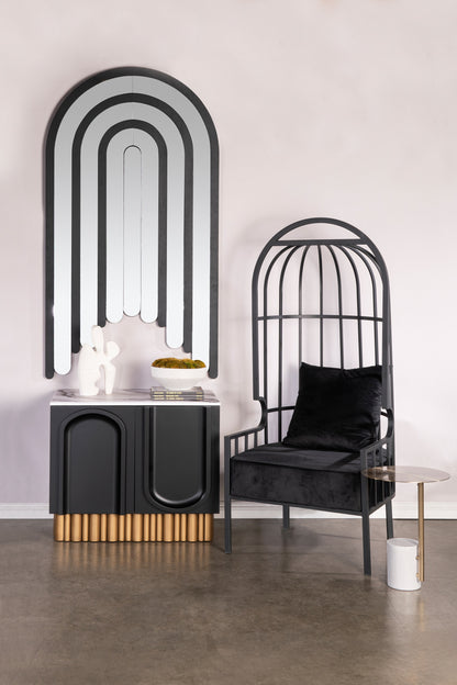 Cara Accent Cabinet in Black and Gold