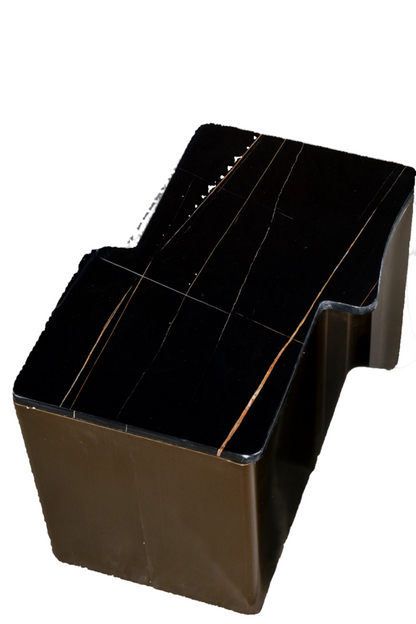 Ludie Black Marble Top Irregular Shape End Table