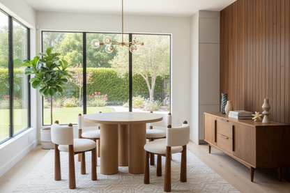 midcentury modern dining table set for 4