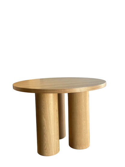 Wooden round table with three legs 