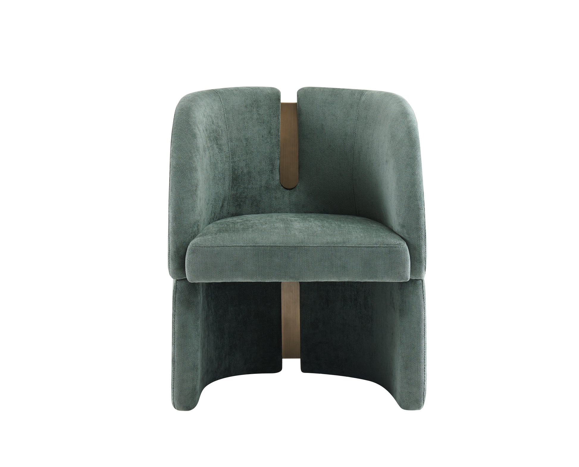 green velvet dining chair with brass accent
