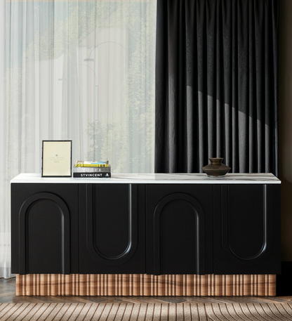 Cara Black and White Architectural Sideboard