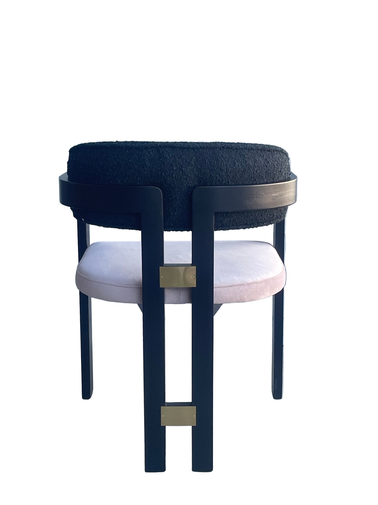 Black curved dining chair with arms