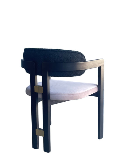 Black wood chair with gold detail