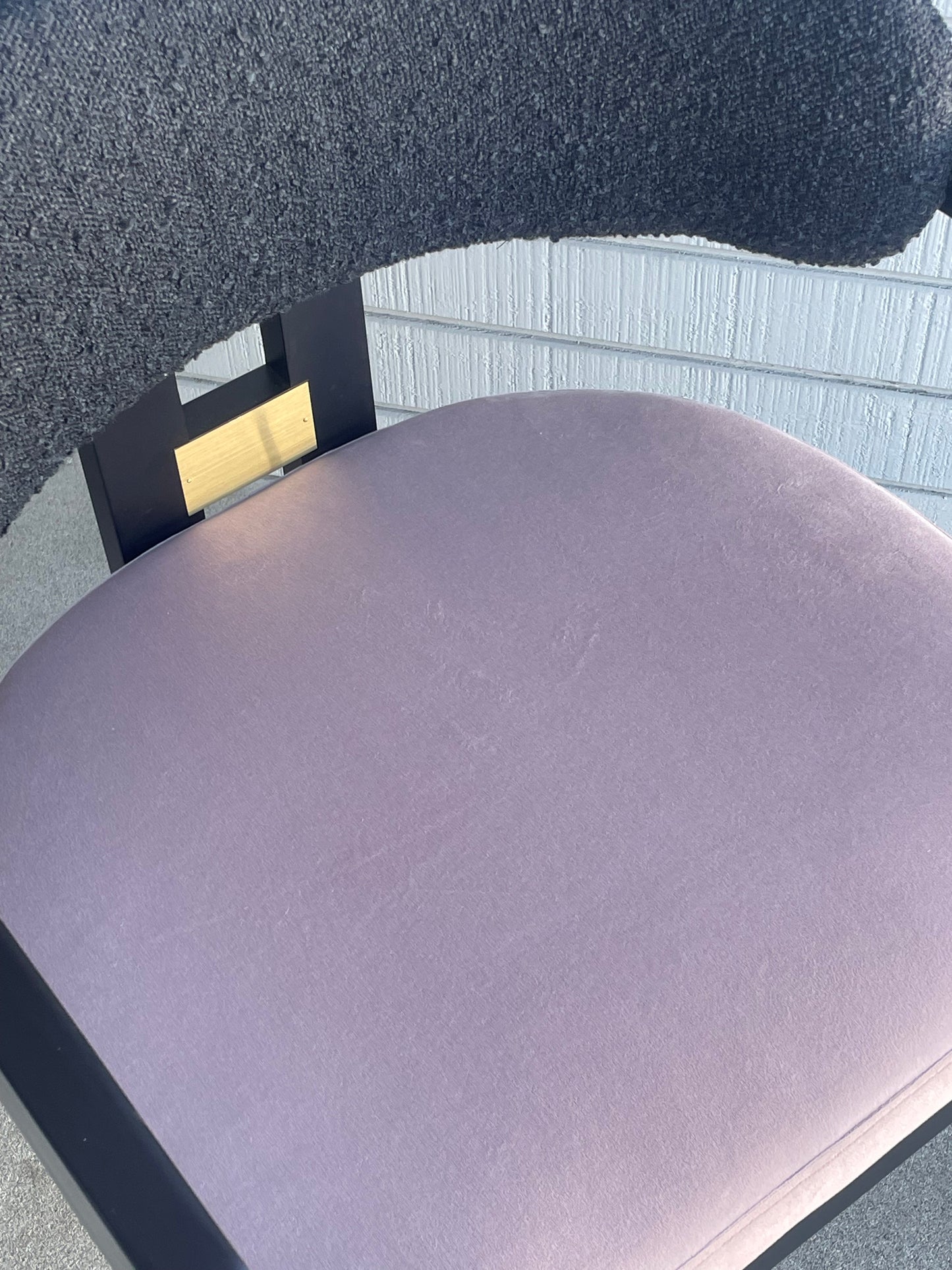 velvet and boucle dining chair