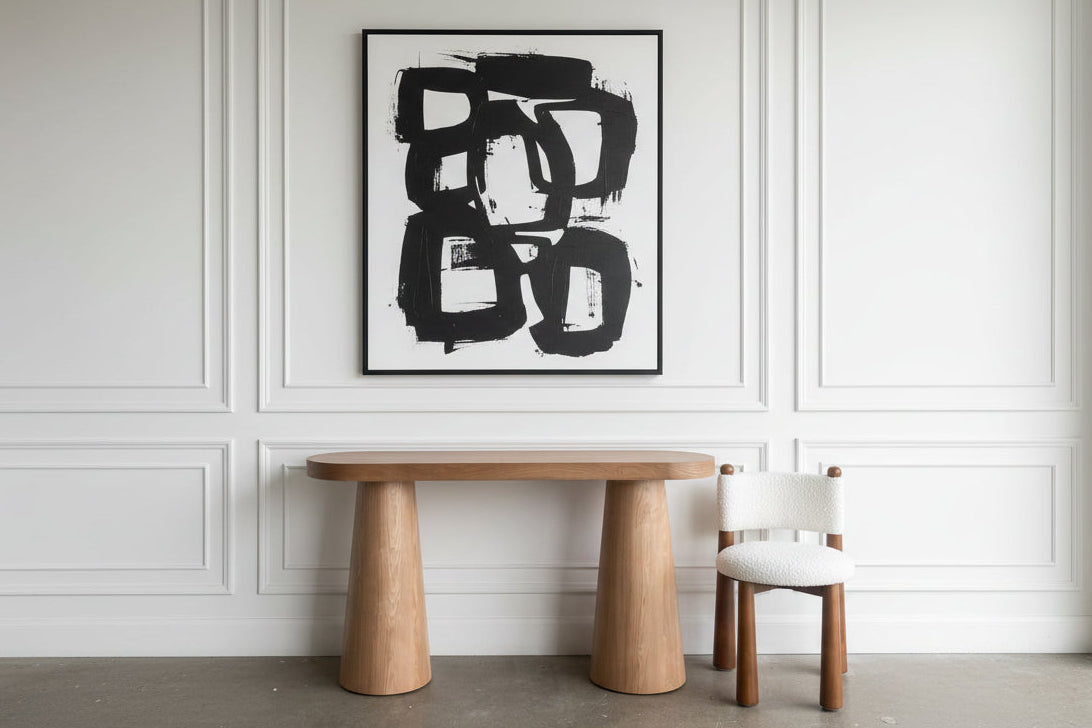 wood modern console table