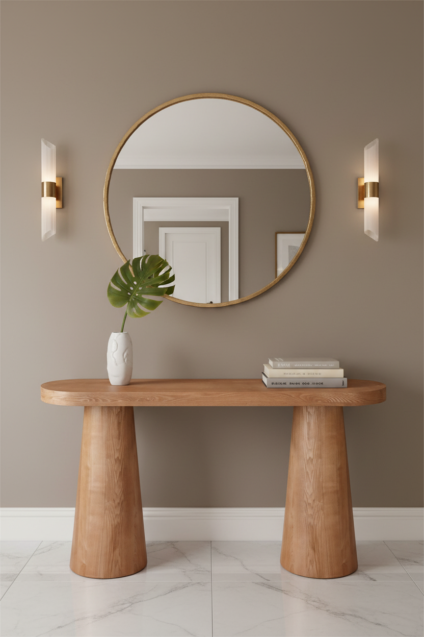 architectural wood console table