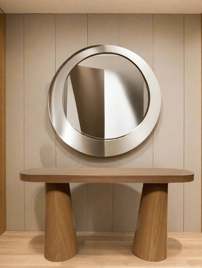 Architectural wood console by Statements by J