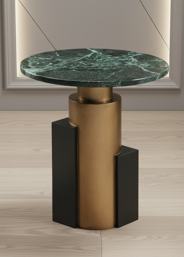 round brass drink table by Statements by J
