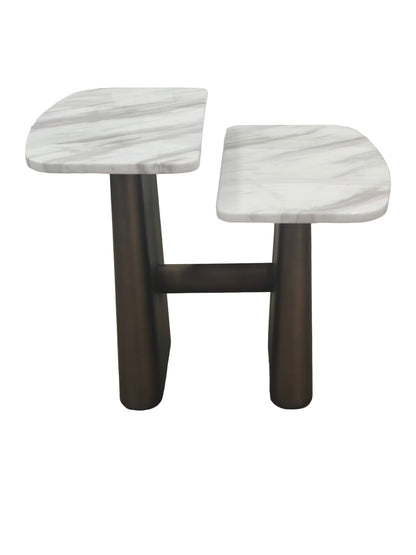 Kaia sculptural marble end table by Statements by J