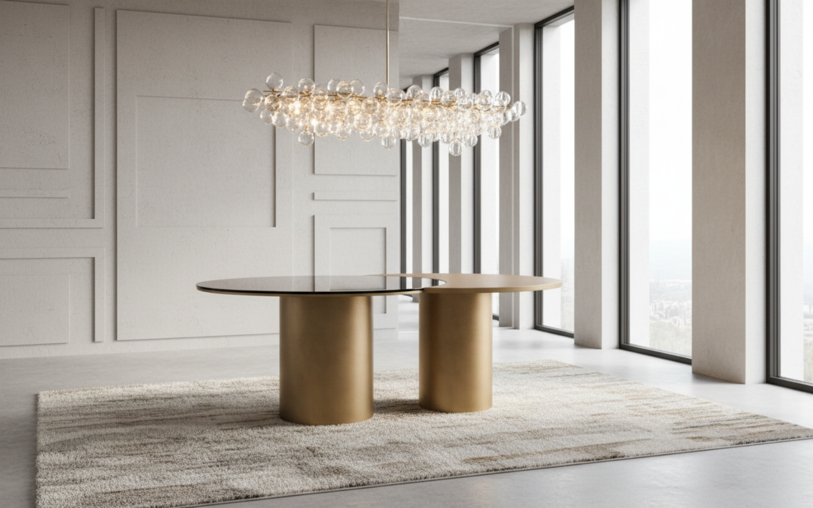 modern irregular shaape dining table