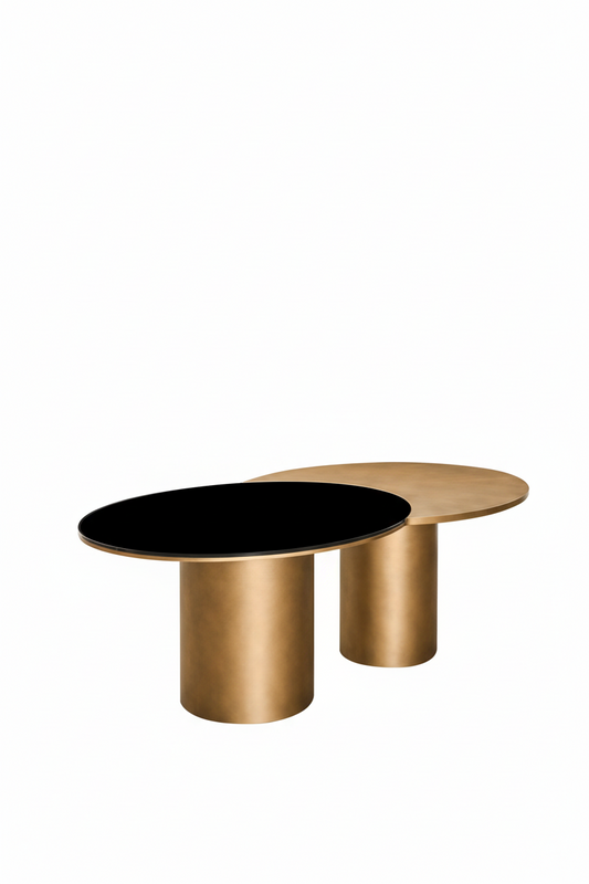 gold and black dining table
