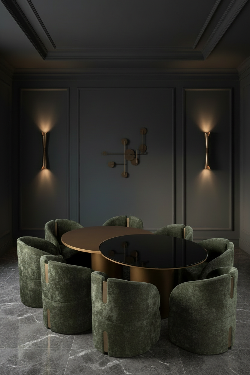 free form brass dining table