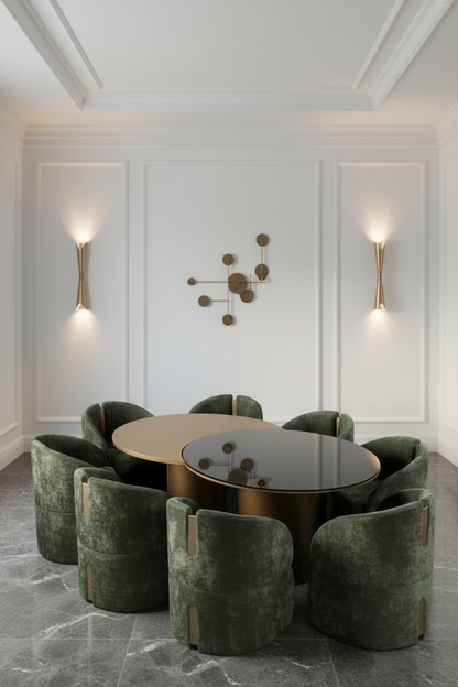 glass top luxury dining table