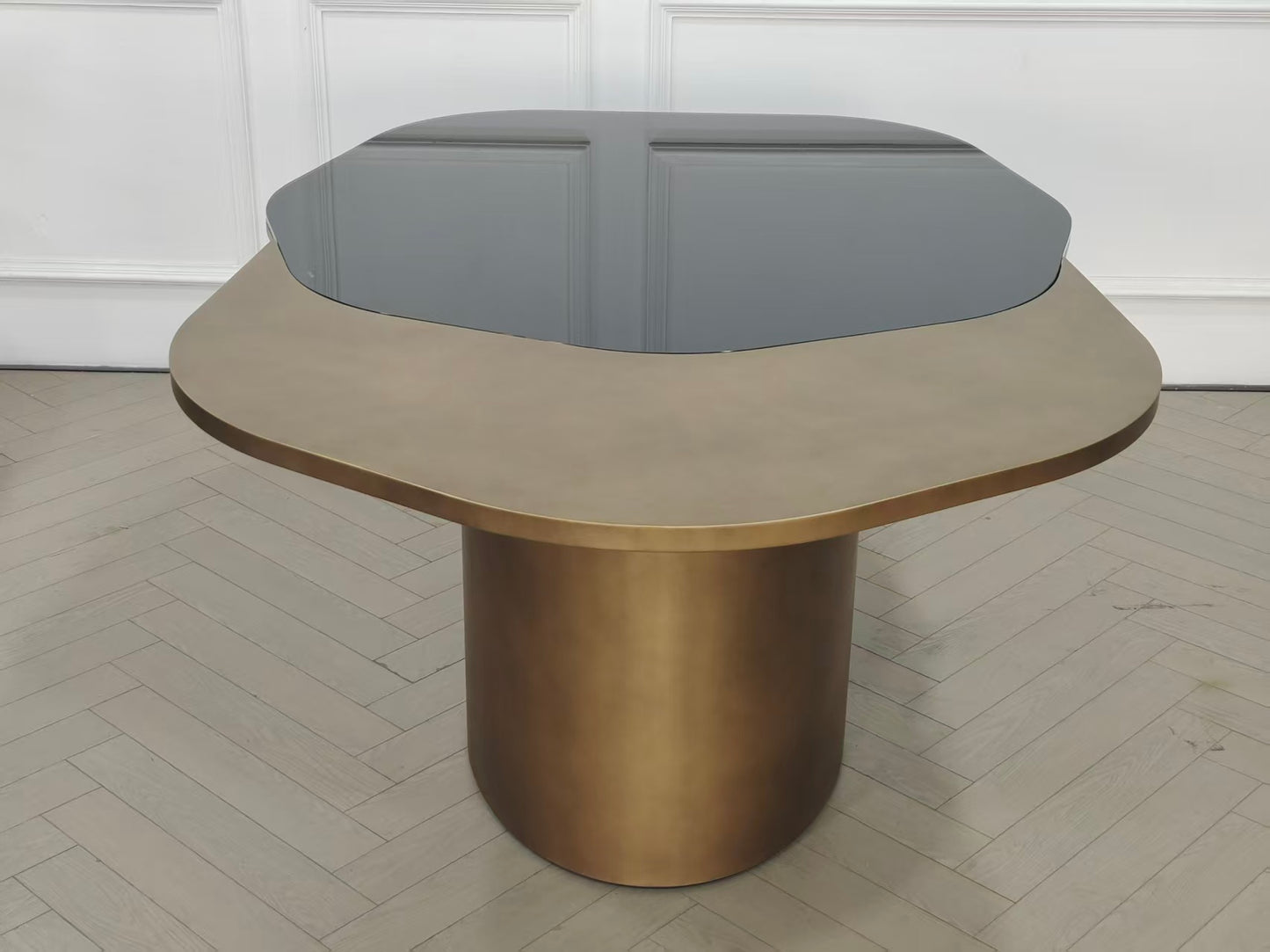 Kaylee oval brass dining table for 6 by Statements by J