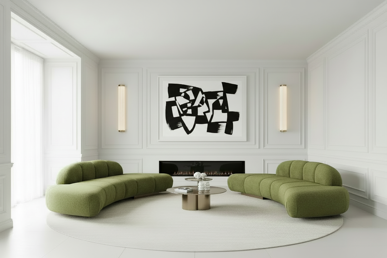 contemporary curved sofa