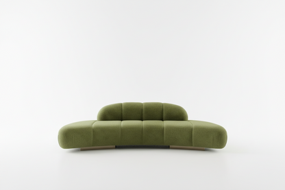 Le Croissant Modern Curved Sofa in Green