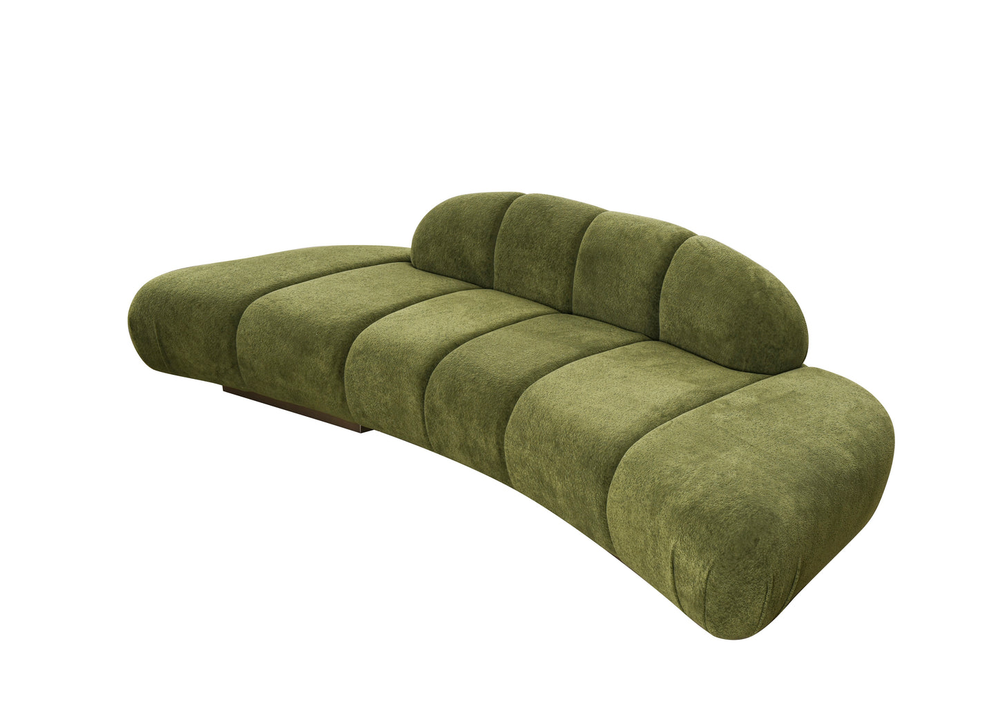 contemporary curved green sofa