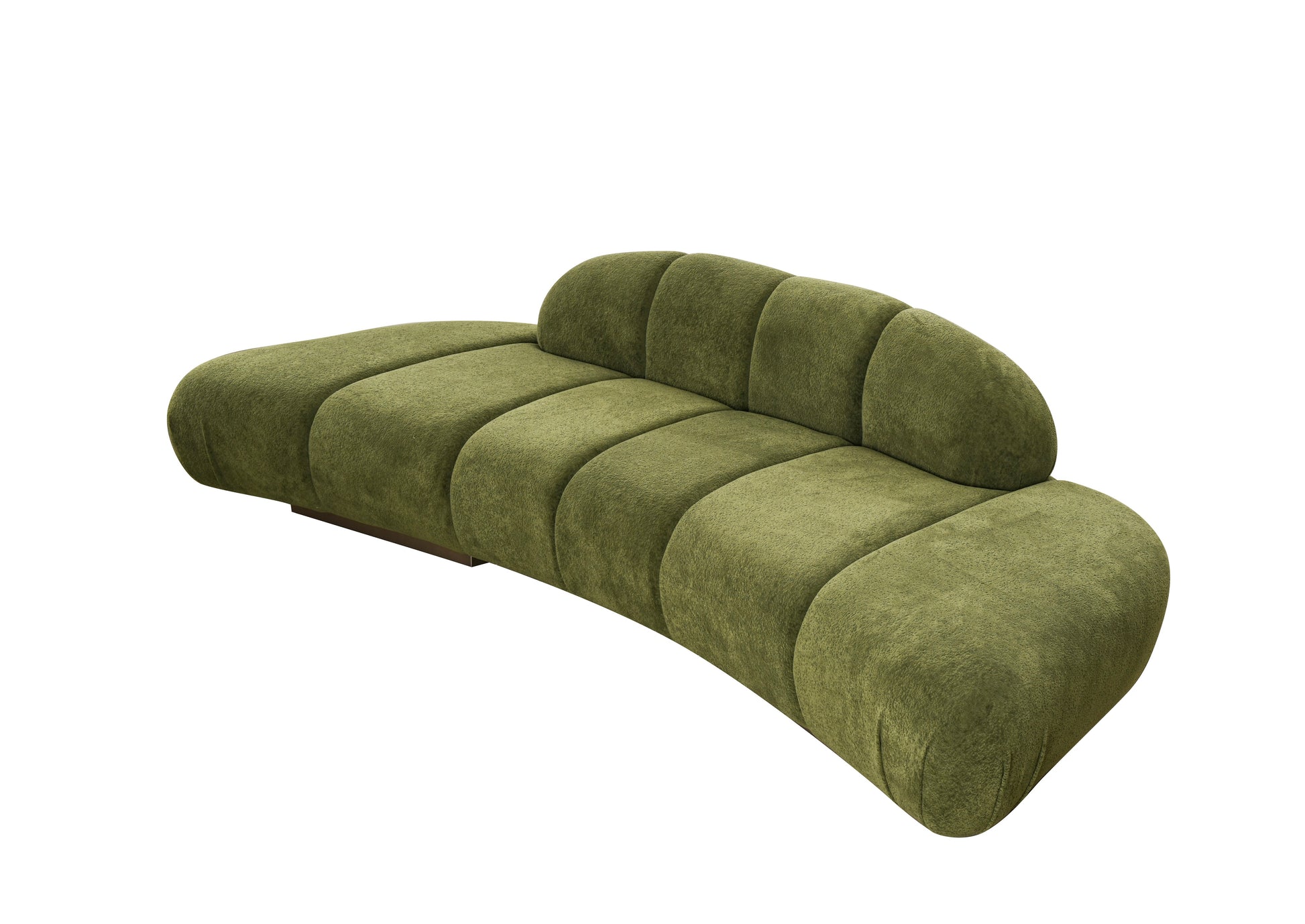 contemporary curved green sofa